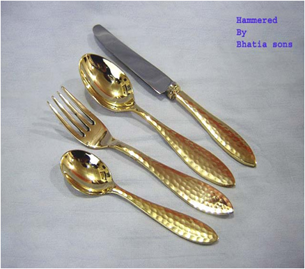 Brass Hammered Cutlery